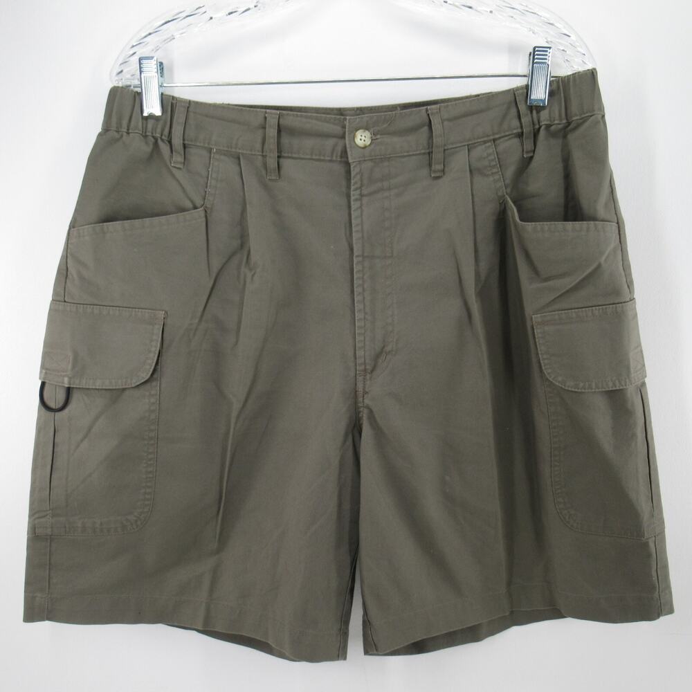 Northpoint Shorts Mens L 36 Army Green Cotton Cargo Pockets Stretch Sides